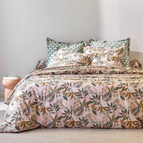 Bedrukt bedlinnen Hélène, in katoen (roze) Bedrukt bedlinnen Hélène, in katoen (roze)